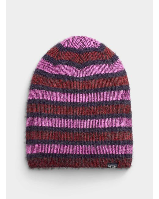 Vans Purple Striped Fluffy Tuque