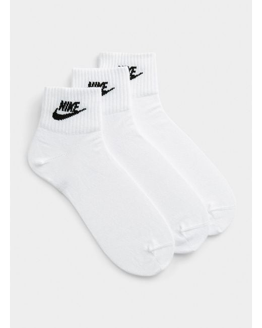 Nike White Everyday Essential Socks Set Of 3 for men