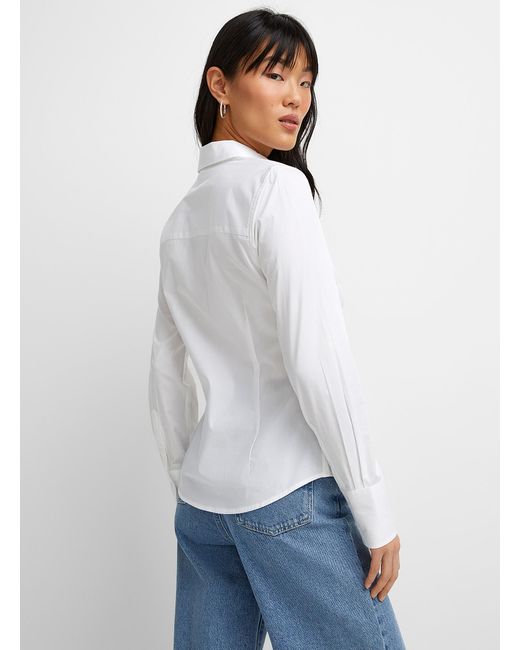 Icône White Organic Cotton Fitted Shirt