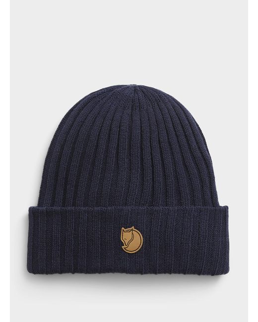Fjallraven Blue Byron Cuff Ribbed Tuque for men
