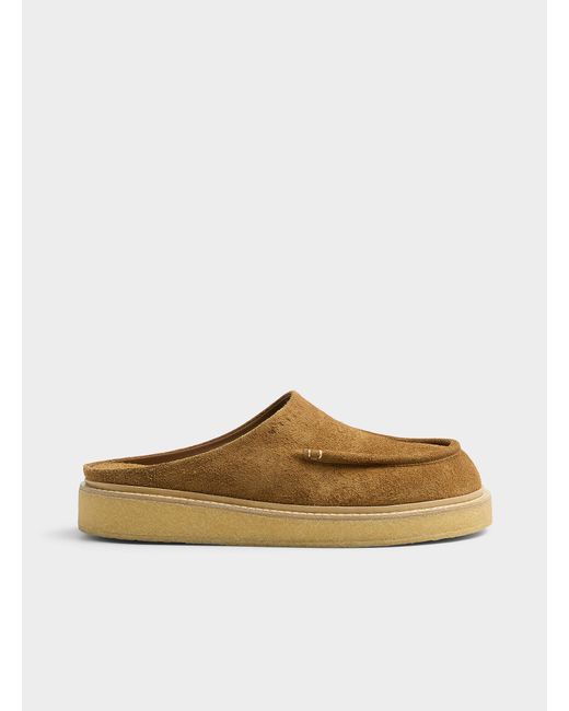 Marni Brown Suede Slippers for men