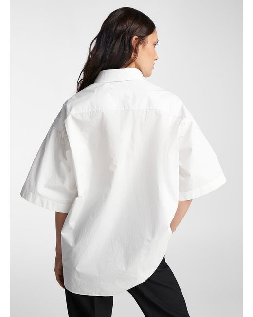 Maison Margiela White Structured Poplin Fitted Shirt