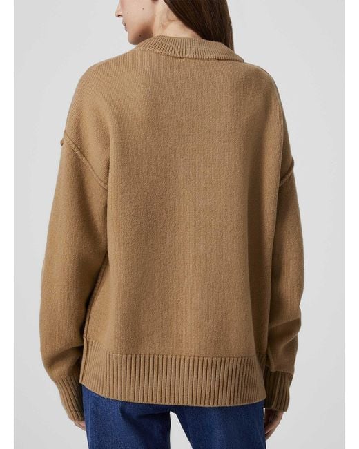 AMI Natural De Coeur 100% Virgin Wool Cardigan