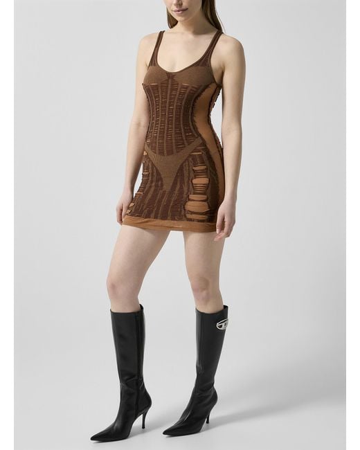 DIESEL M-calimera Second-skin Mini Dress (women, Brown, X