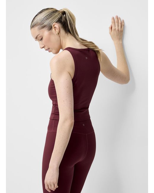 I.FIV5 Red Ribbed Stripe Racerback Tank