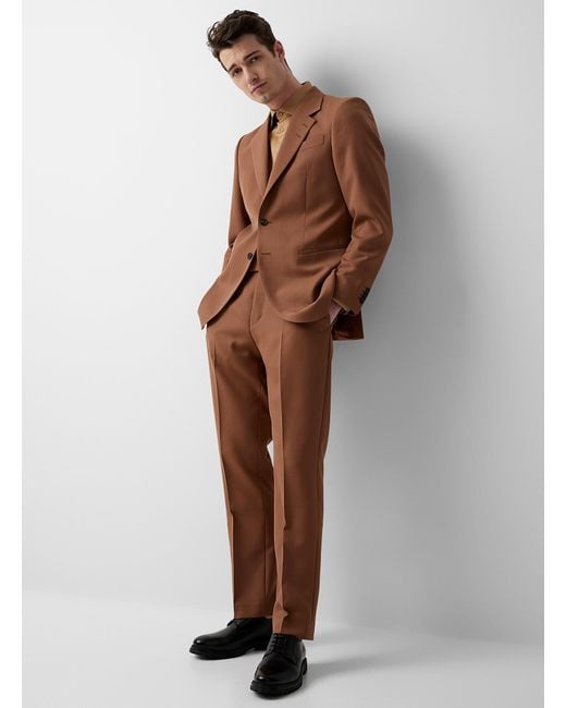 Tiger Of Sweden Rust Piqué Suit Slim Fit in Brown for Men | Lyst