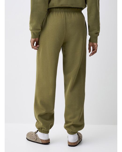 Twik Green Solid Oversized Soft Fleece joggers