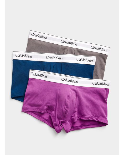 Calvin Klein Blue Modern Cotton Stretch Colourful Trunks 3 for men