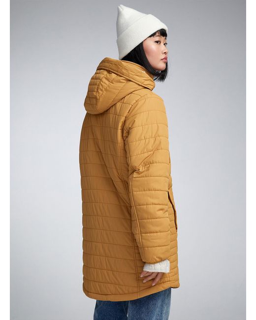 Rip Curl White Mustard Yellow Quilted Coat