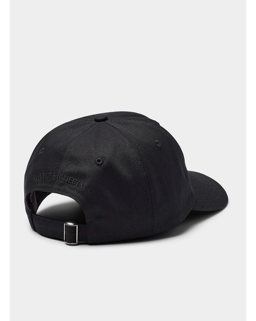 Norse Projects Black Embroidered Small Letter Twill Cap for men