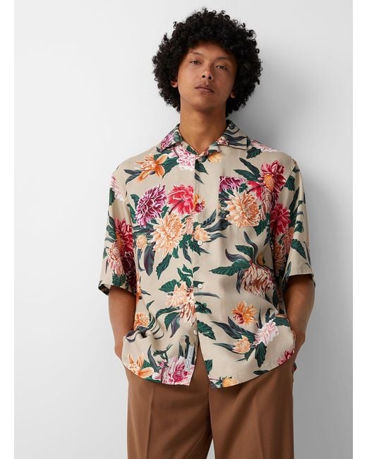 GANT Floral Explosion Camp Shirt in Brown for Men | Lyst Canada