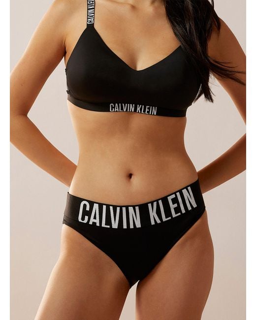 Calvin Klein Black Contrasting Logo Waist Bikini Panty