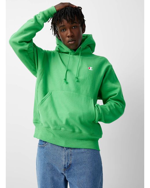 Champion Green C Logo Reverse Weave Hoodie for men