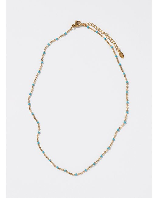 Simon's White Coloured Beaded Chain