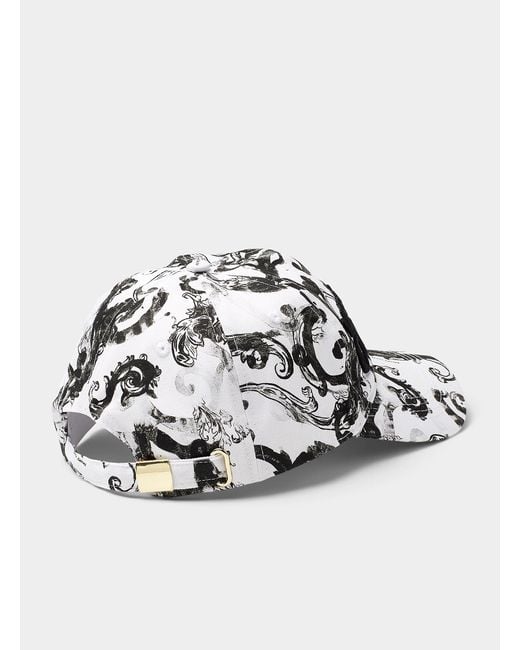 Versace White Watercolour Couture Embroidered Cap for men
