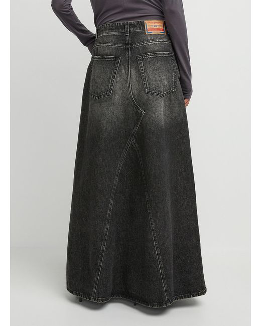 DIESEL Gray De-pago-s3 Black Denim Skirt (women, Black, 27)