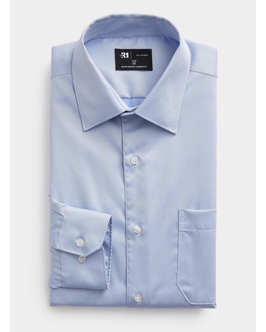 Le 31 Blue Solid Twill Wrinkle for men
