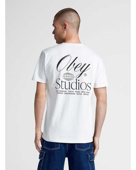 Obey White Studios T for men