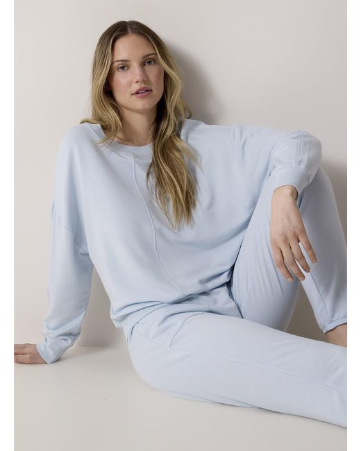 Miiyu Blue Centre Seam Soft Lounge Sweatshirt
