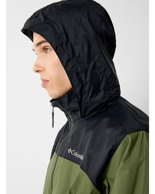 Columbia Green Glennaker Lake Retractable Hood Raincoat for men