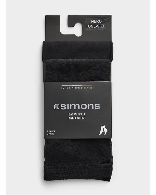 Simon's Black Geo Chain Ankle Socks 2