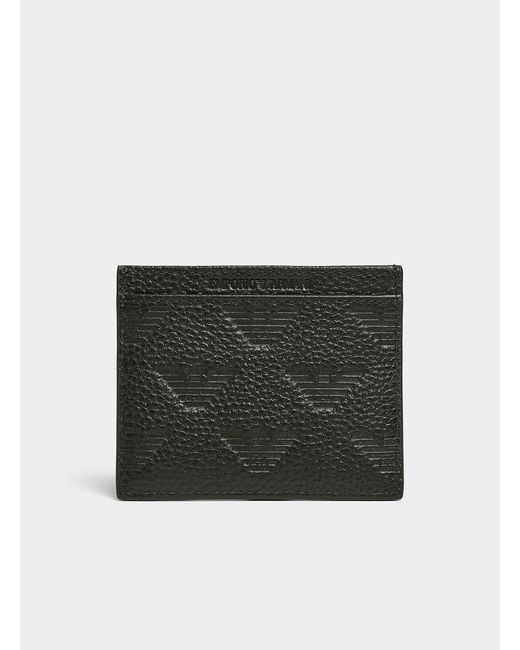 Emporio Armani Embossed Logos Card Case in Black for Men Lyst