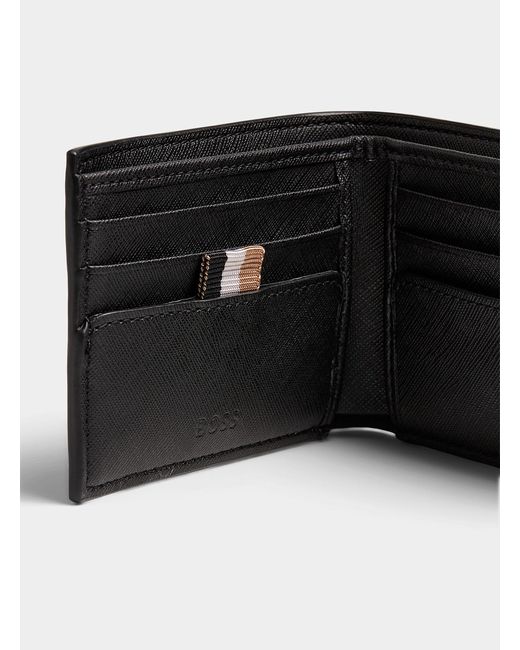 BOSS by Hugo Boss Black Silver Logo Leather Wallet for men