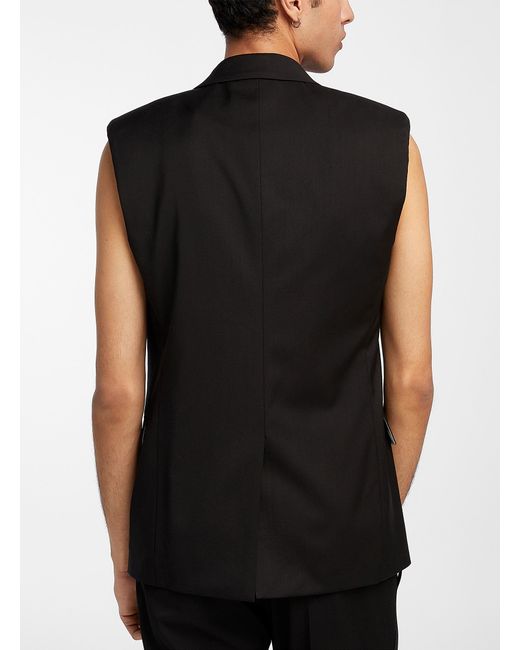 Helmut Lang Black Virgin Wool Sleeveless Jacket for men
