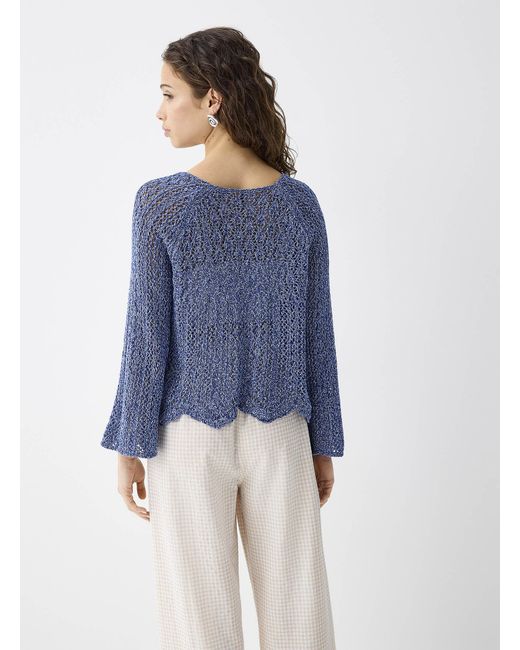 ONLY Blue Scalloped Edging Openwork Sweater