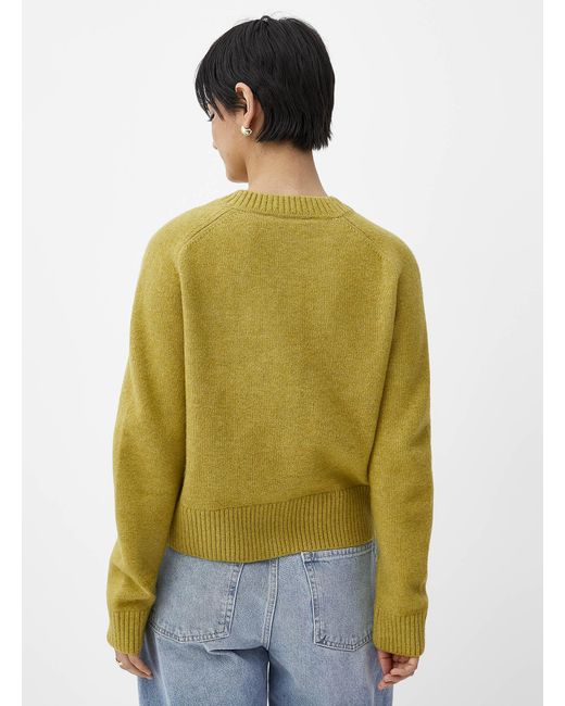 Contemporaine Yellow Touch Of Wool Plain Cardigan