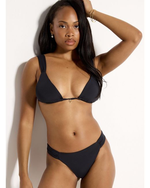 Simon's Brown Wide Drawstring Strap Triangle Bra