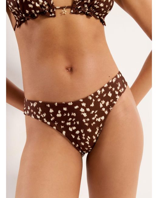 Simon's Brown Ruffled Slim Bikini Bottom