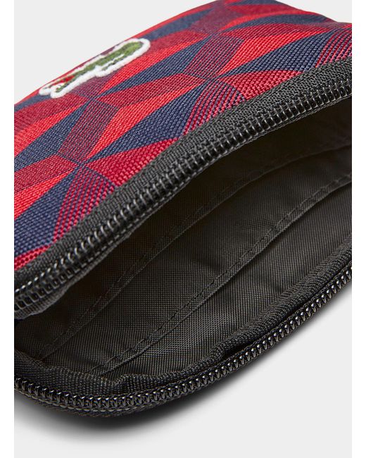 Lacoste Red Small Patterned Fabric Wallet for men