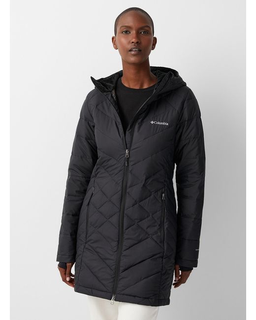 Columbia Synthetic Heavenly Plush Hooded Puffer Jacket in Black | Lyst