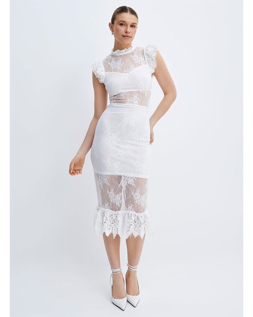 Icône Delicate Lace White Dress