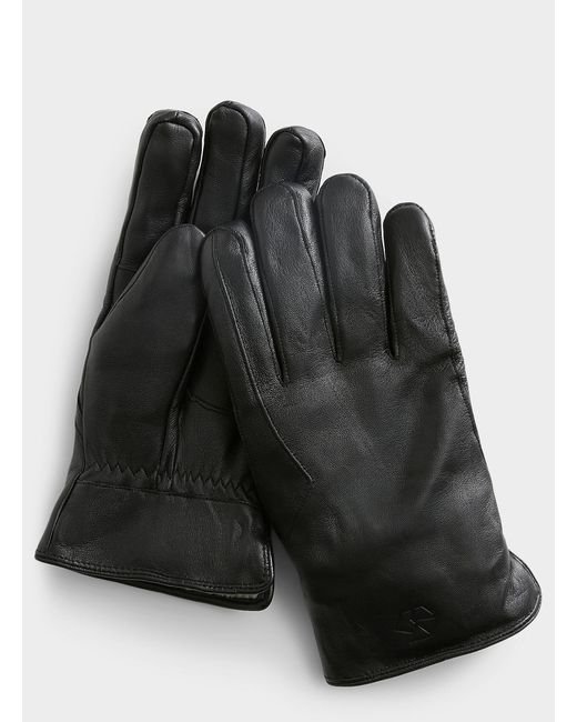 Brume Black Churchill Leather Gloves for men
