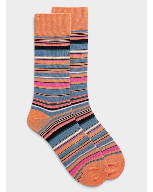 Mcgregor Orange Summery Stripe Sock for men