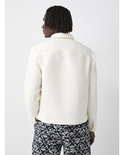 Wax London White Embossed Pattern Overshirt for men