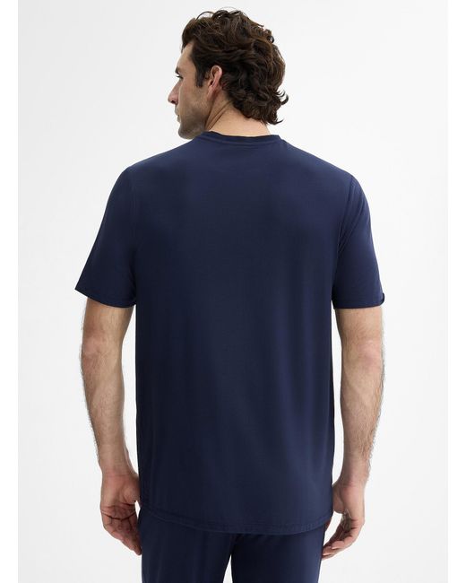Le 31 Blue Solid Tm Modal Lounge T for men