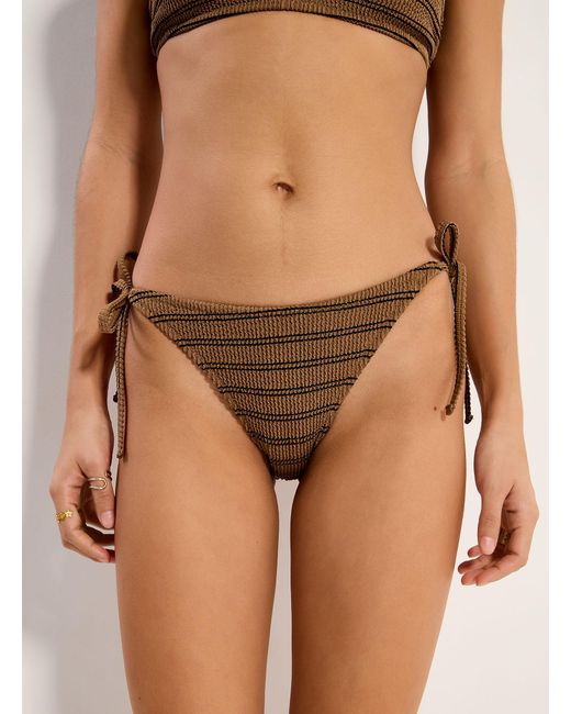 Simon's Brown Striped Ruffle