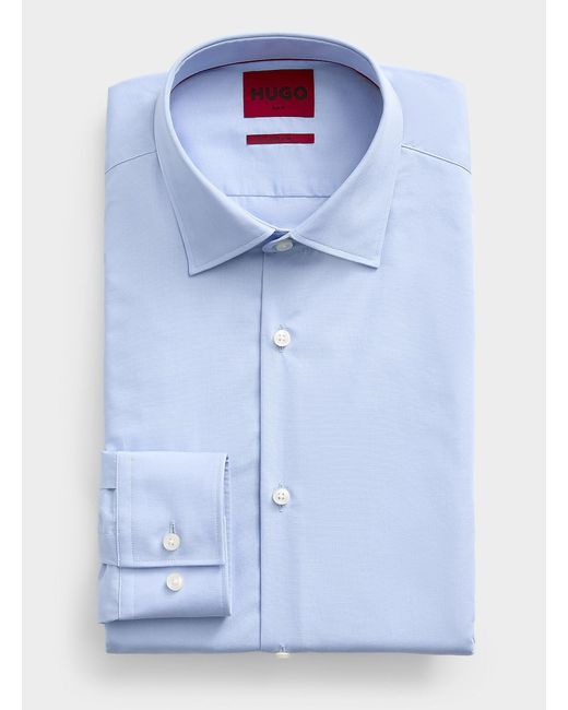 HUGO Blue Lightweight Solid Shirt Slim Fit for men