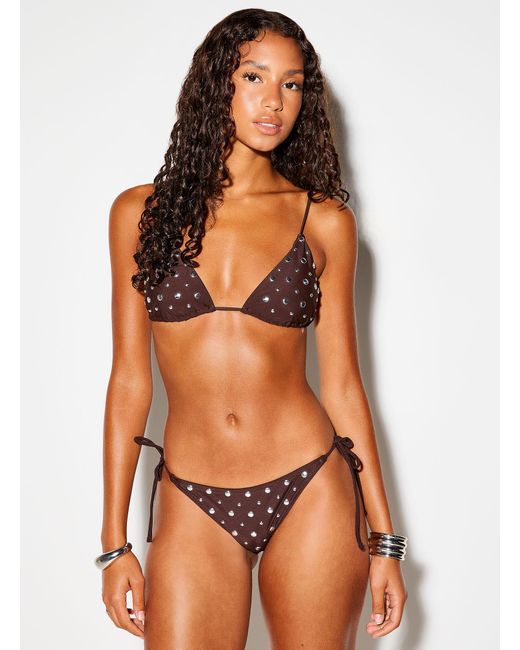 Simon's Orange Metallic Dot String Cheeky Bottom