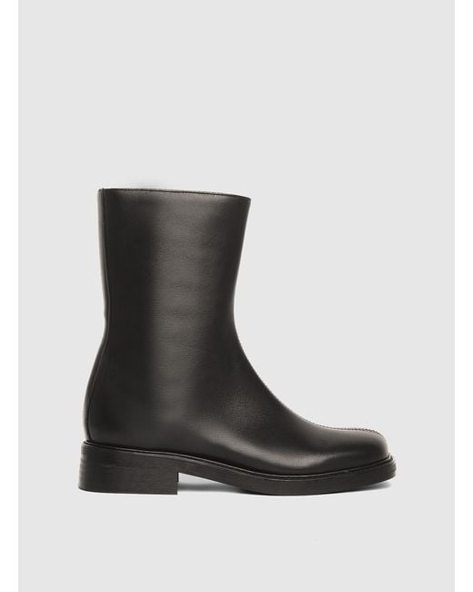 Maguire Black Leon Central Topstitching Leather Boots Women