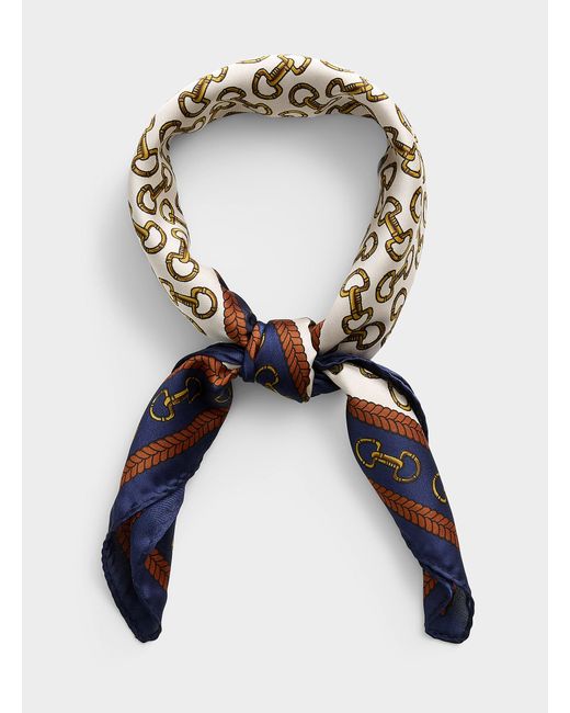 Le 31 Blue Golden Link Tie Scarf for men