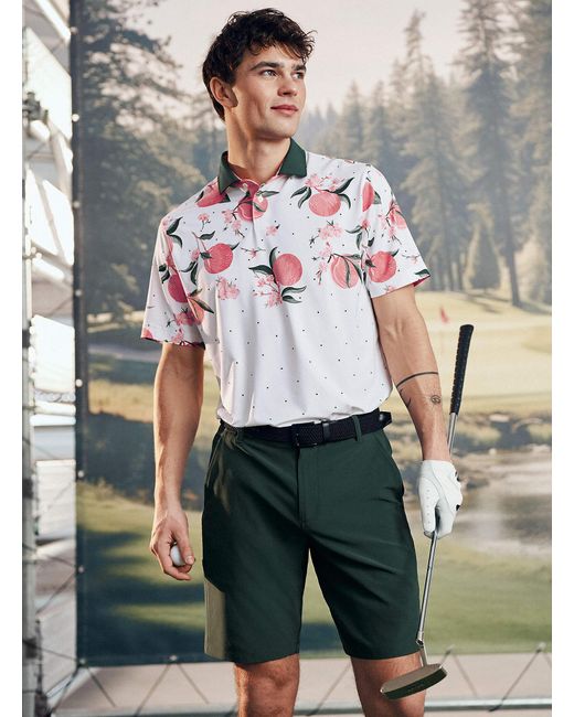 PUMA Gray Mattr Dot And Peach Golf Polo for men