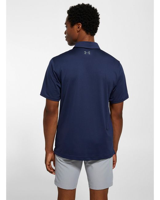 Under Armour Blue Tee To Green Stretch Golf Polo for men
