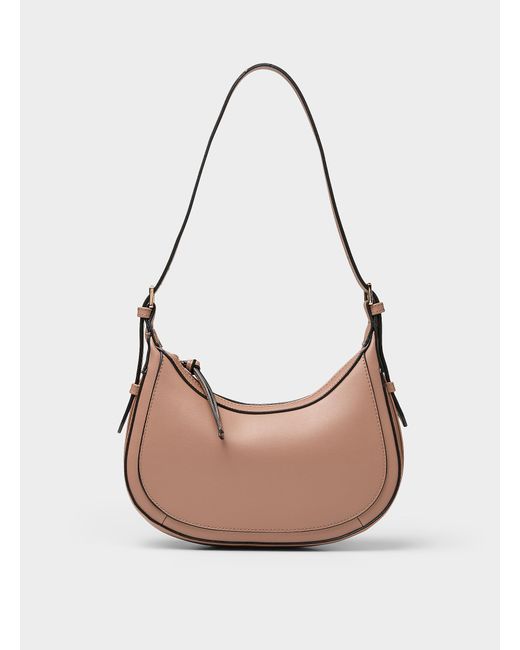 Simon's Pink Solid Small Rounded Shoulder Bag