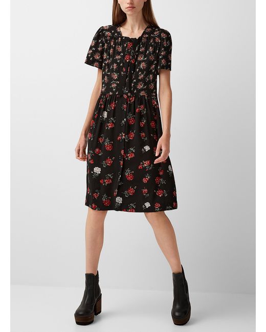See By Chloé Juliette Floral Dress in Patterned Black (Black) | Lyst Canada