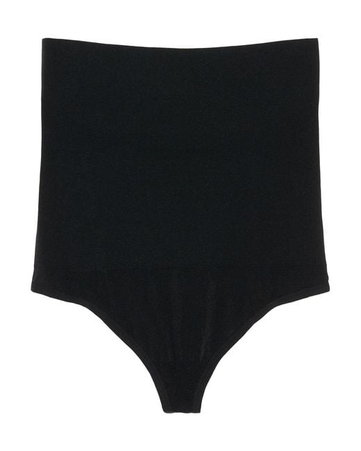 Miiyu Seamless Control Thong in Black Lyst