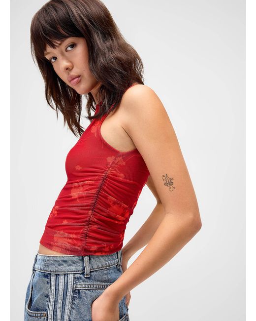 Twik Red Patterned Mesh High